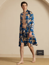 [Navy Drage] SilkSilky-NO Long Sleeve Pyjamas for menn 003