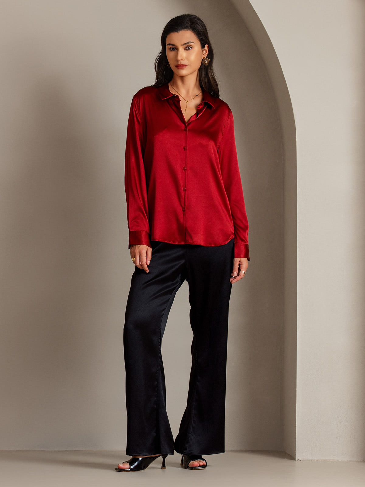 SilkSilky-NO Silke Womens Shirt Rød 005