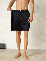 [Svart] SilkSilky-NO Men's Sleep Shorts 005