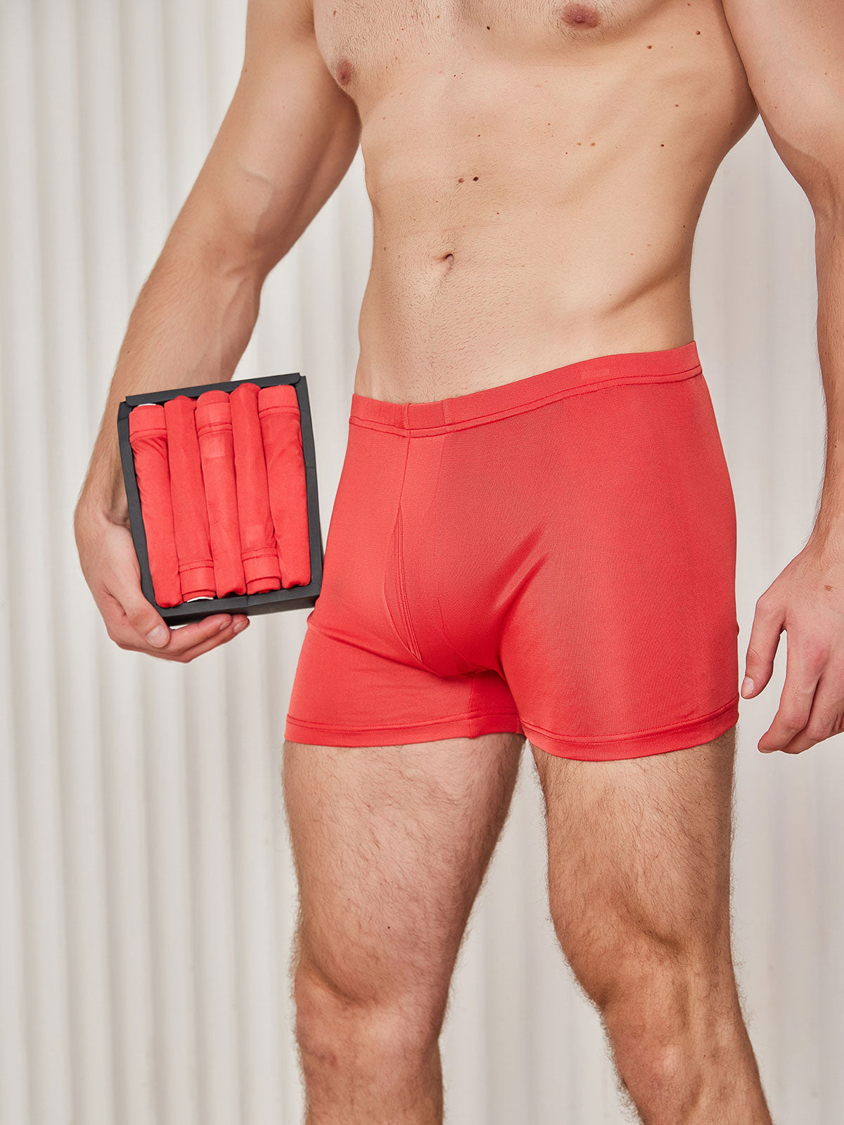 [Rød] SilkSilky-NO Mens Underwear 001