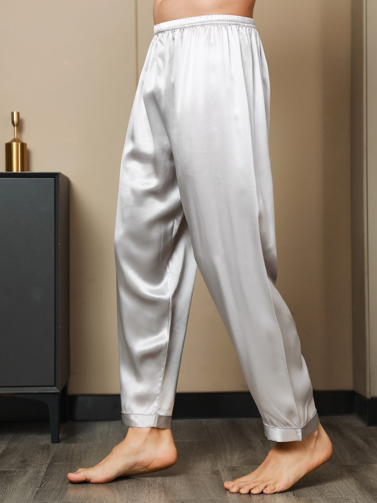 [Grå] SilkSilky-NO Mens Sleep Bottoms 005
