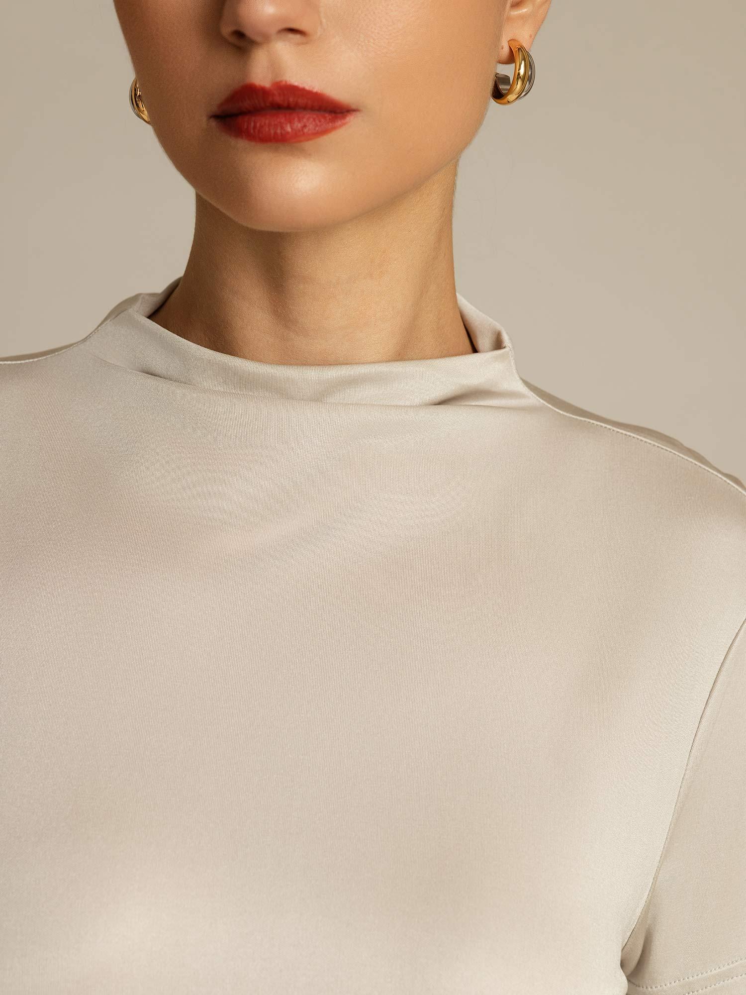[Grå] SilkSilky-NO Silke Womens T-Shirt 004