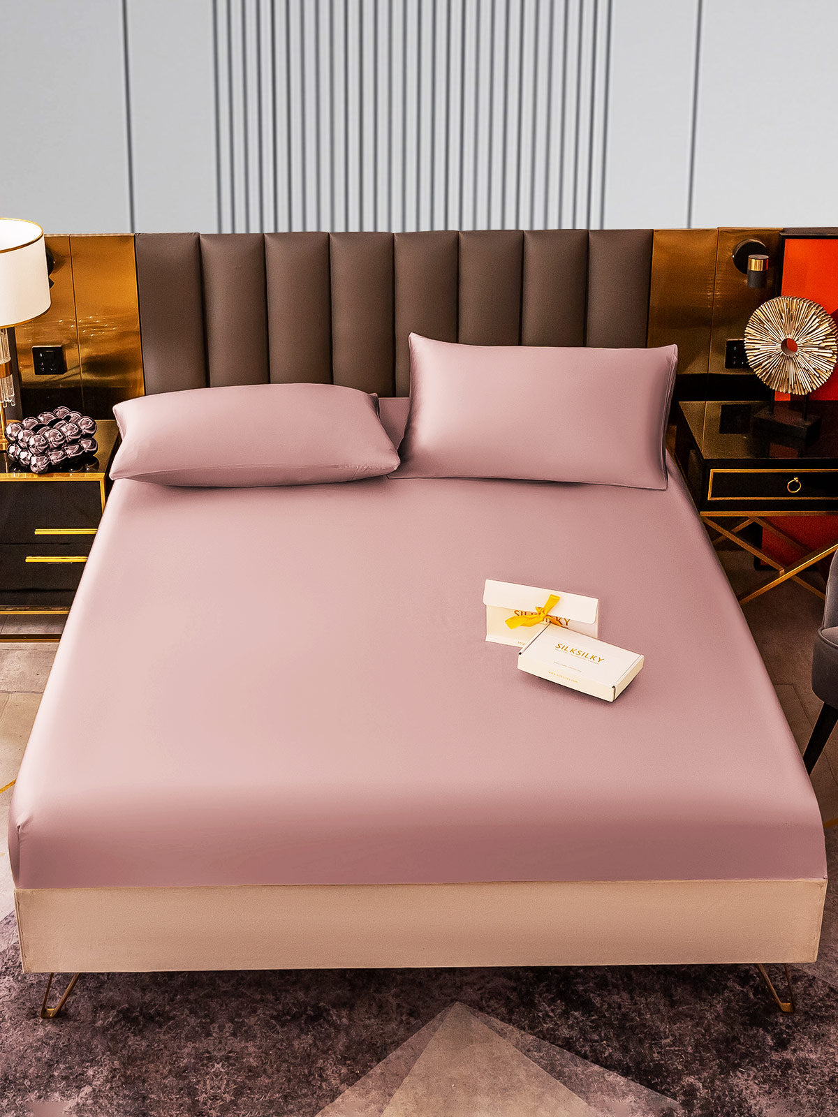[Blek Mauve] SilkSilky-NO 22Momme Bedding Set 001