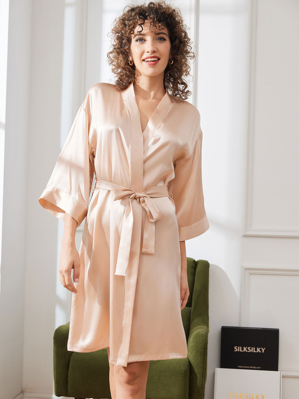 [Champagne] SilkSilky-NO Womens Robe 003