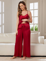 [Vin] SilkSilky-NO Spaghetti Stropp V Hals Camisole sett 005