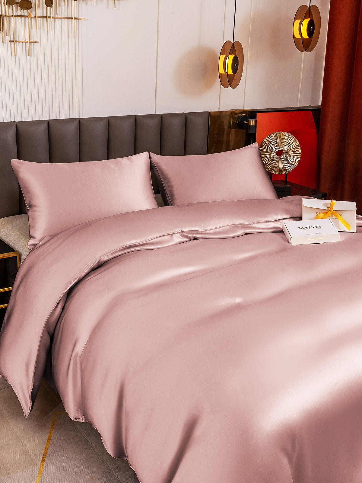 [Blek Mauve] SilkSilky-NO 19Momme Bedding Set 003