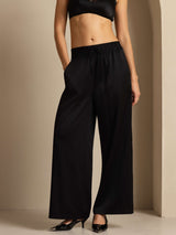 [Svart] SilkSilky-NO 19Momme Womens Pants 003