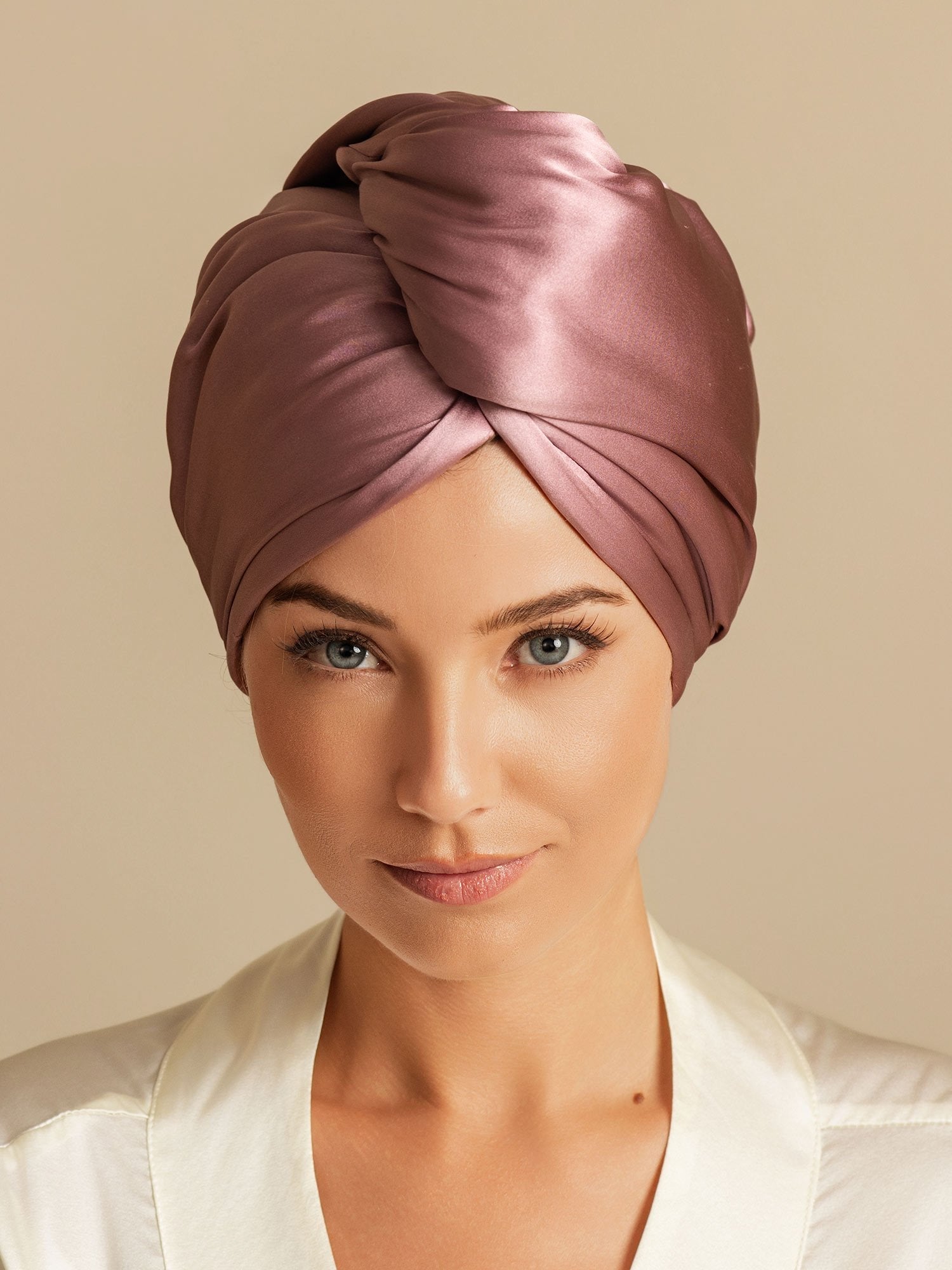 [Blek Mauve] SilkSilky-NO Silke Hair Towel Wrap 003,