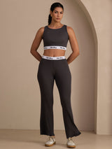 [Grå] SilkSilky-NO Sleeveless Crew Neck Women's Outfit Sets 004