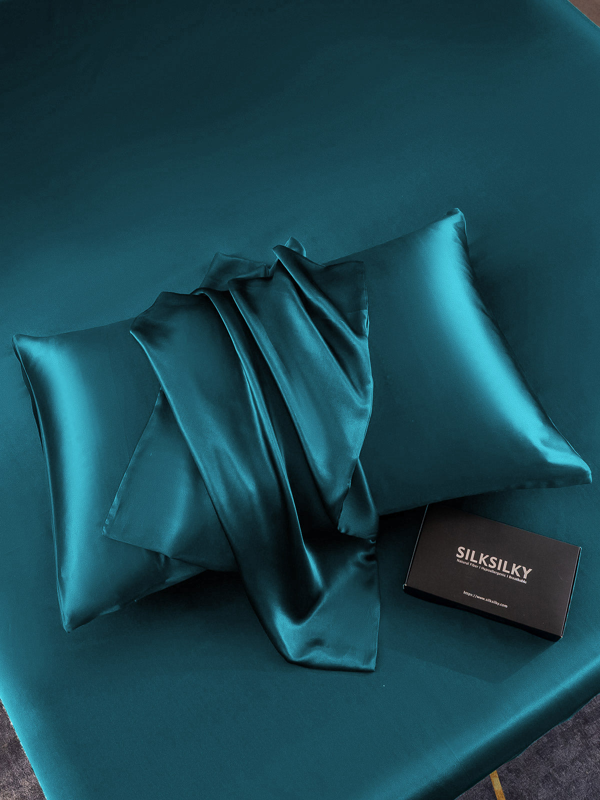[Blågrønn] SilkSilky-NO 22Momme Pillowcase 004