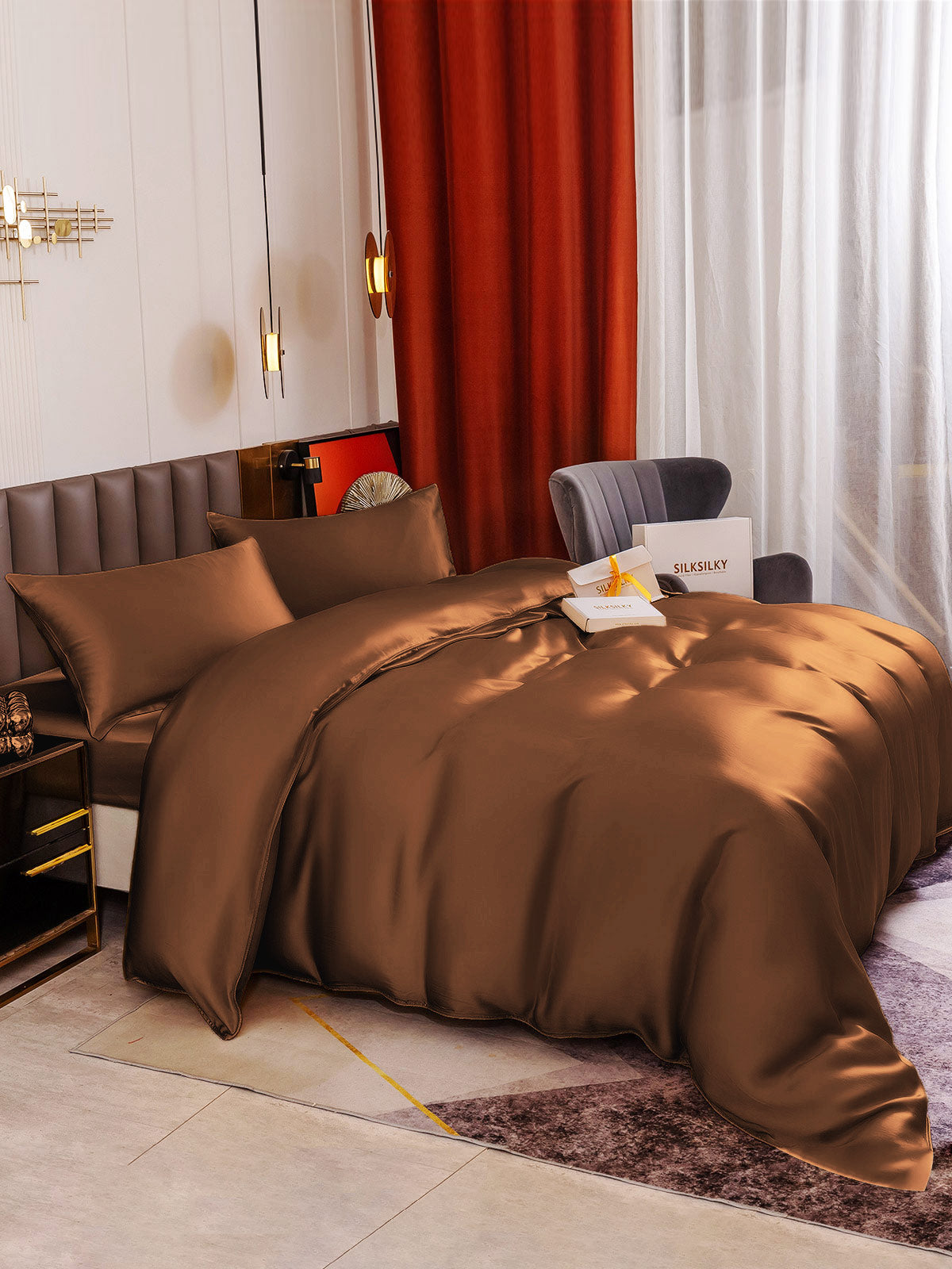 [Kaffe] SilkSilky-NO 19Momme Bedding Set 006