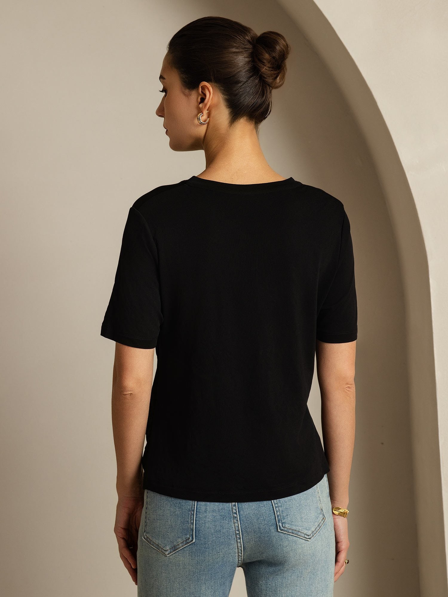 [Svart] SilkSilky-NO Silke Womens T-Shirt 002
