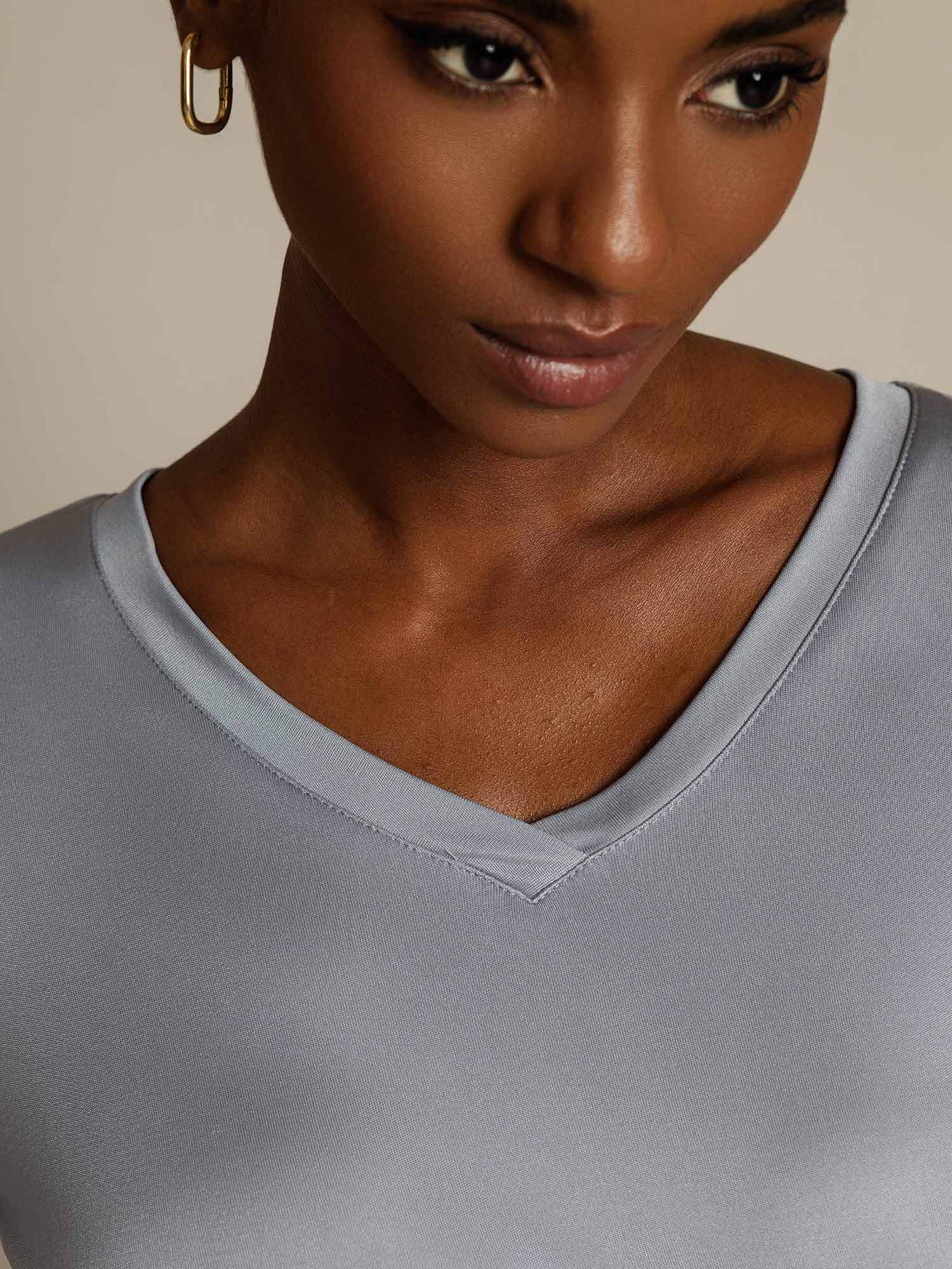 [Lysegrå] SilkSilky-NO Silke Womens T-Shirt 004
