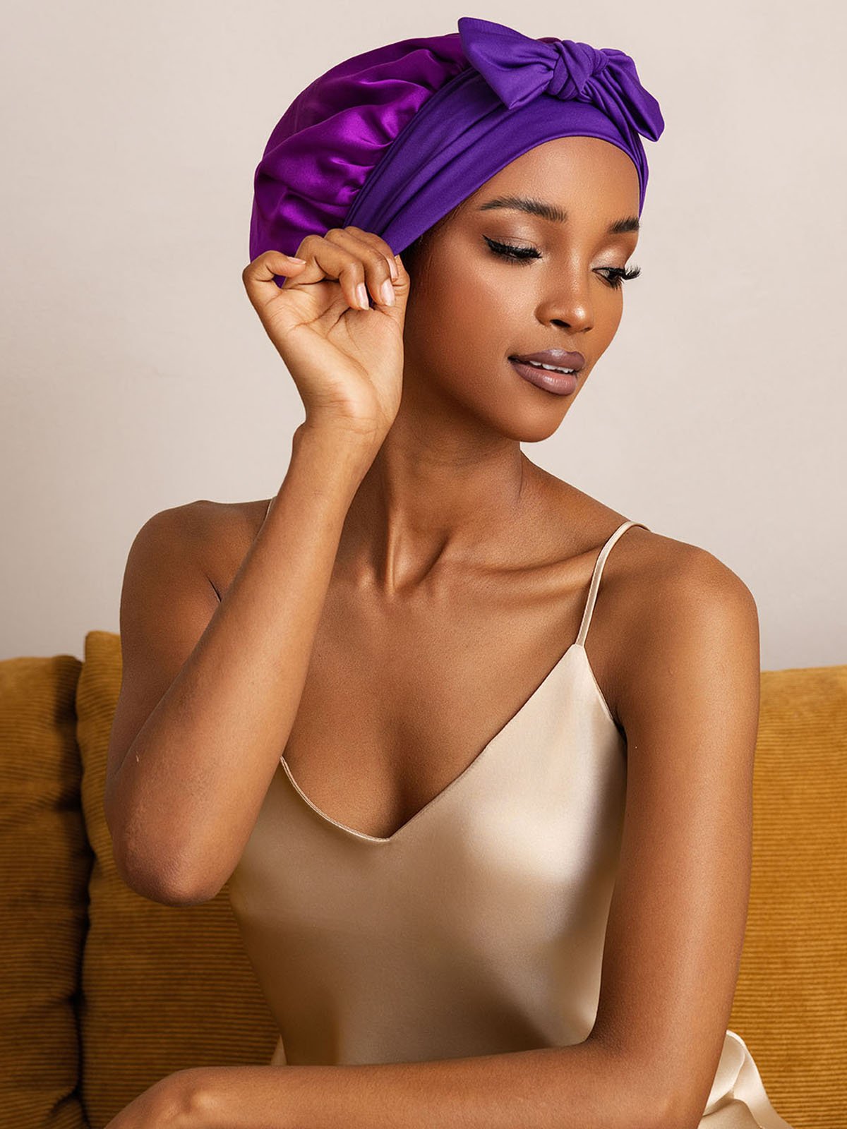 SilkSilky-NO Silke Sleep Cap Lilla 003