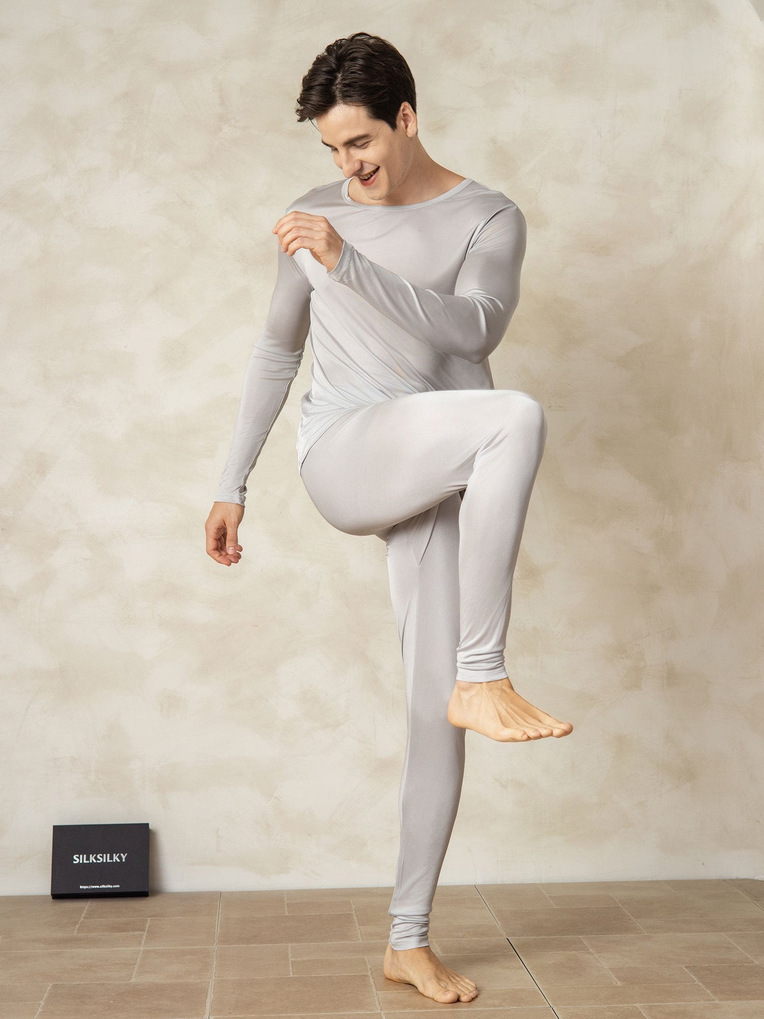 [Sølv] SilkSilky-NO Silke Mens Pajamas 002