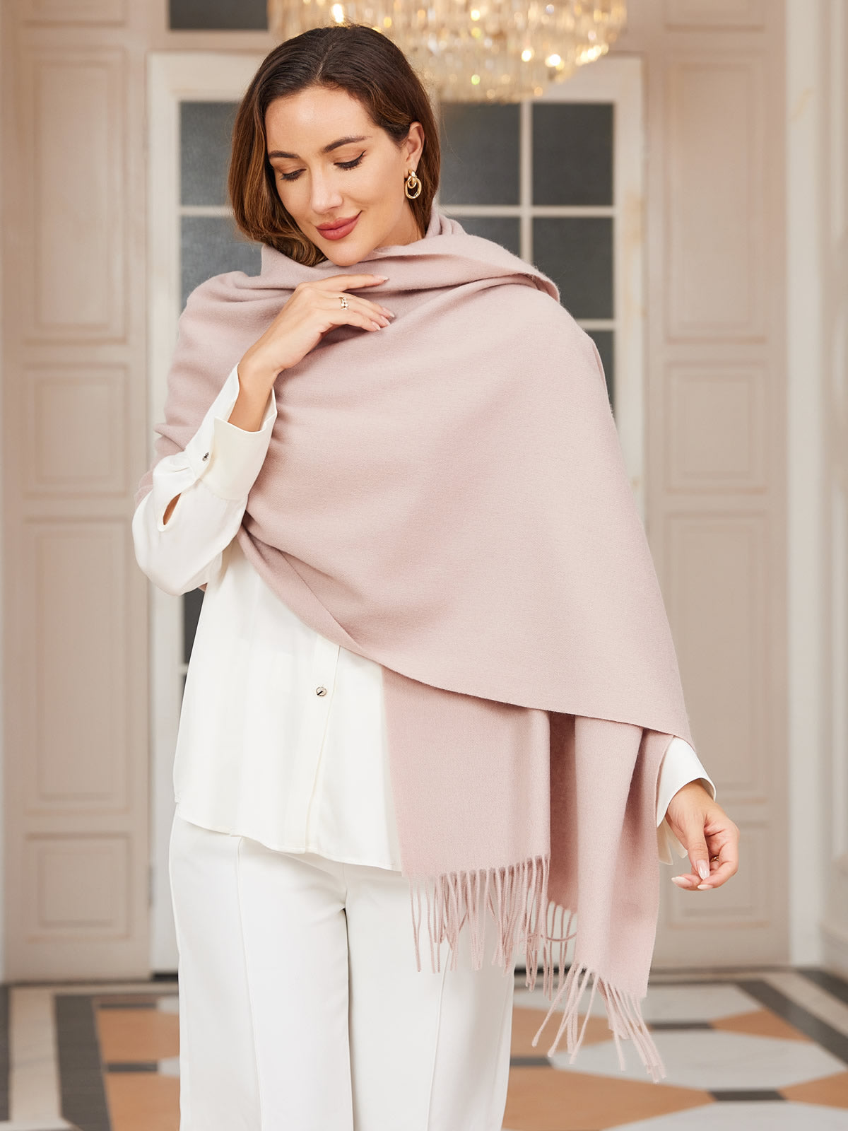 [Lys Beige] SilkSilky-NO Ull Scarf 004