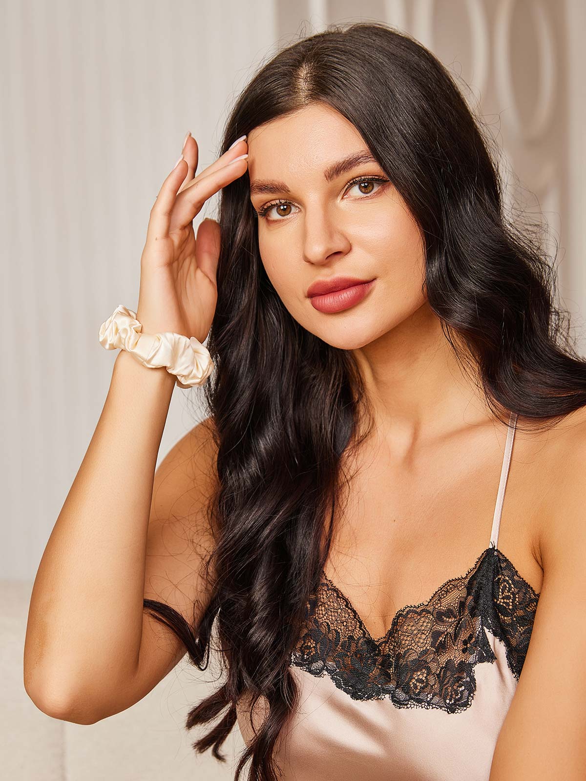 [Lys Beige] SilkSilky-NO 19Momme Scrunchie 002