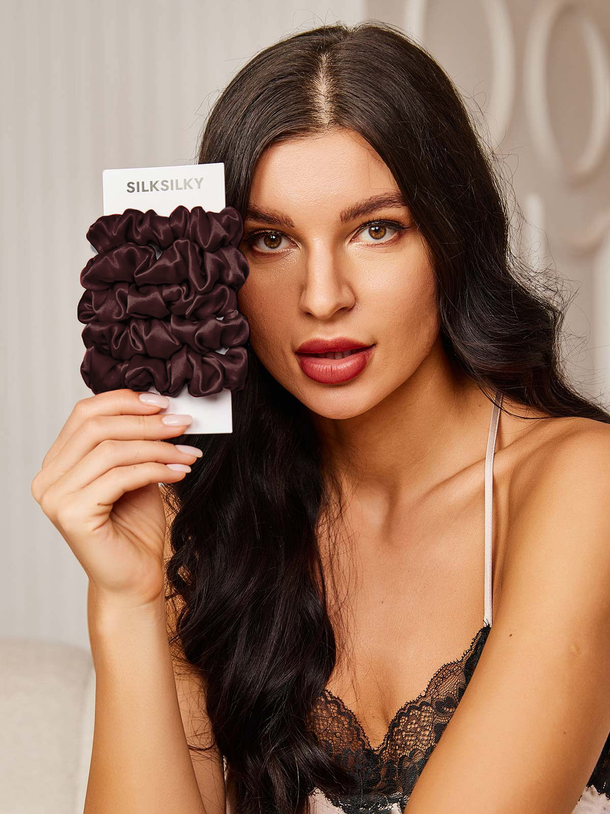 [Brun] SilkSilky-NO 19Momme Scrunchie 002