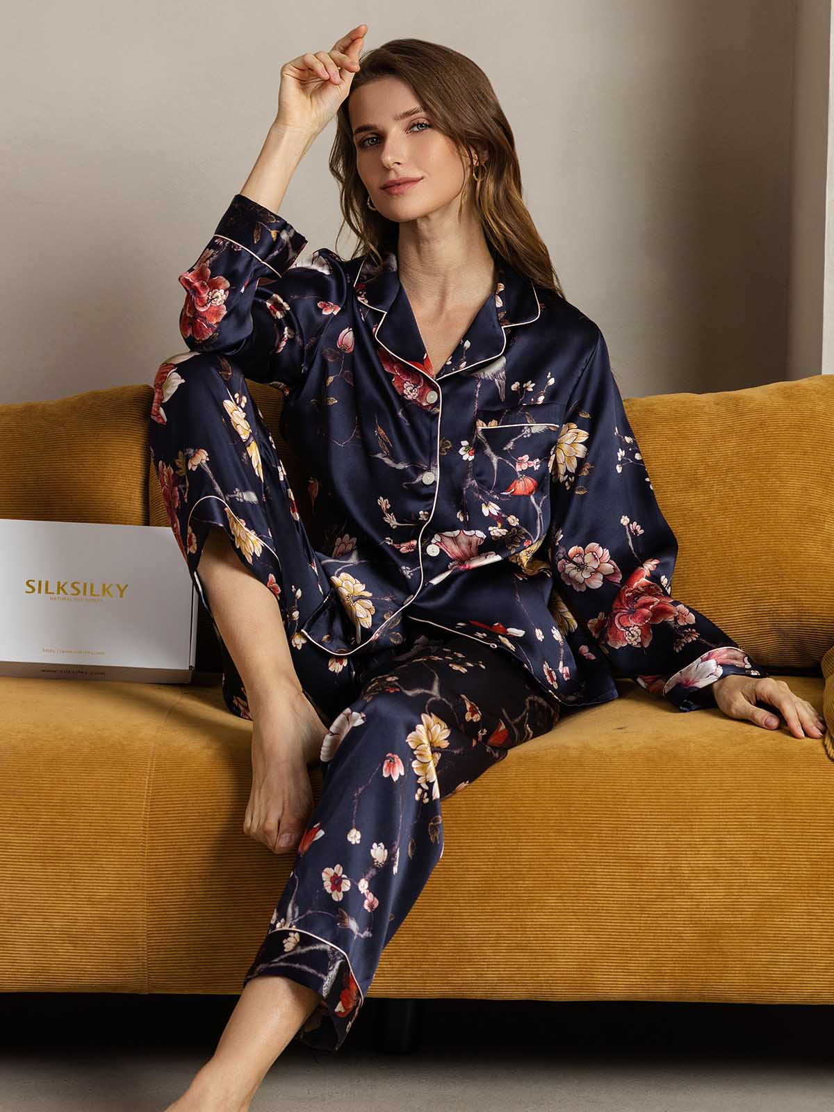 [Marine Blomster] SilkSilky-NO Womens Pajamas 003
