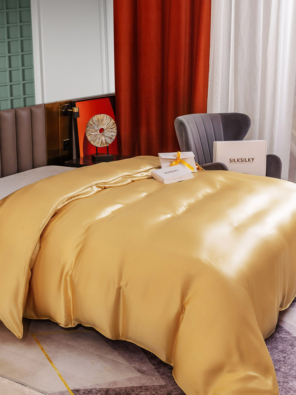 [Champagne] SilkSilky-NO 25Momme Duvet Cover 003