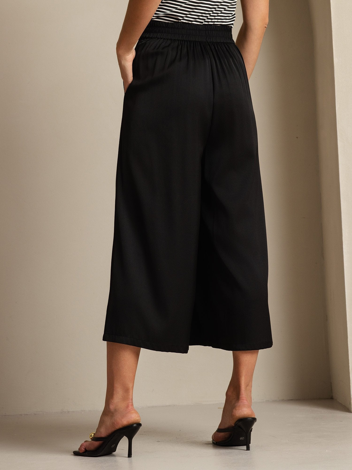 [Svart] SilkSilky-NO 19Momme Silke Womens Pants 002