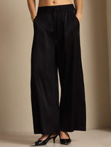 [Svart] SilkSilky-NO 19Momme Womens Pants 005