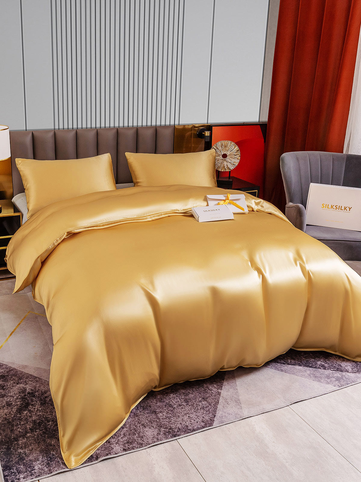 [Champagne] SilkSilky-NO 22Momme Bedding Set 003