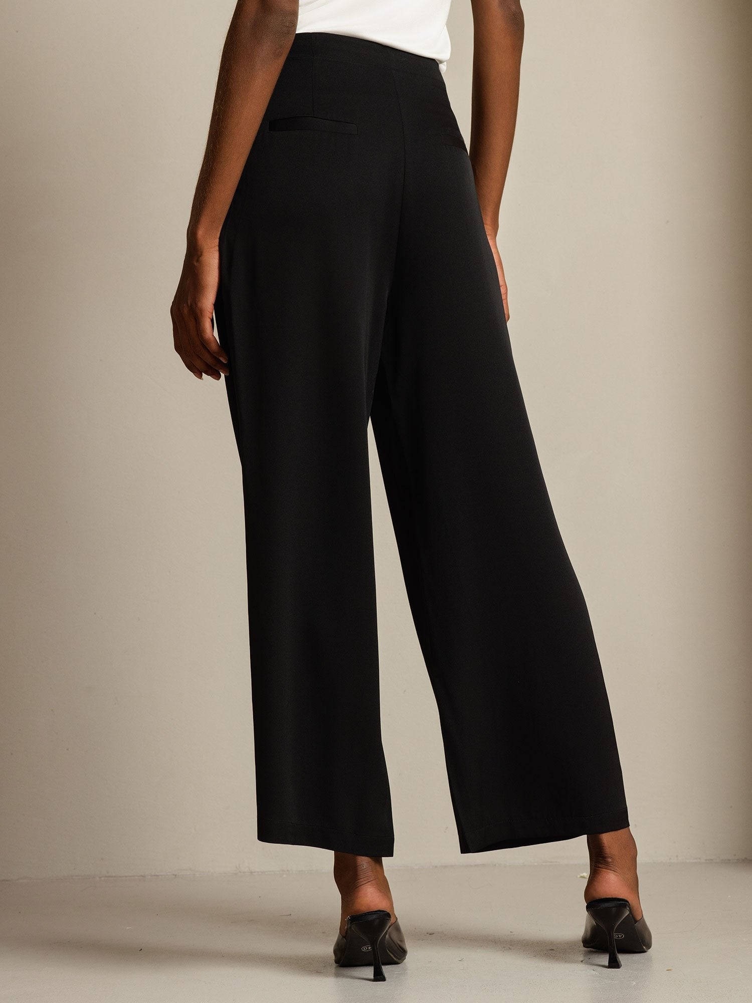 [Svart] SilkSilky-NO 19Momme Silke Womens Pants 002