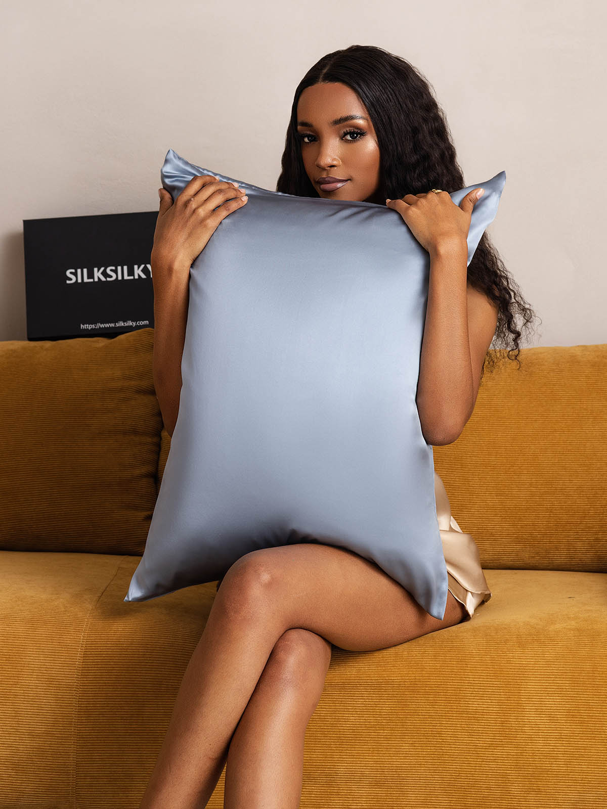 [Gråblå] SilkSilky-NO 19Momme Pillowcase 006
