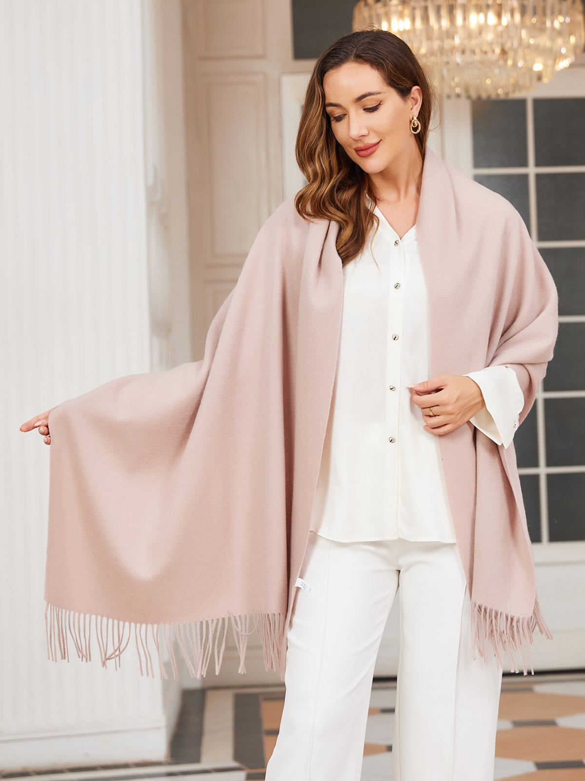 [Lys Beige] SilkSilky-NO Ull Scarf 001