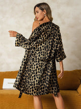 [Leopard] SilkSilky-NO Silke Nightgown&Robe Set 002,