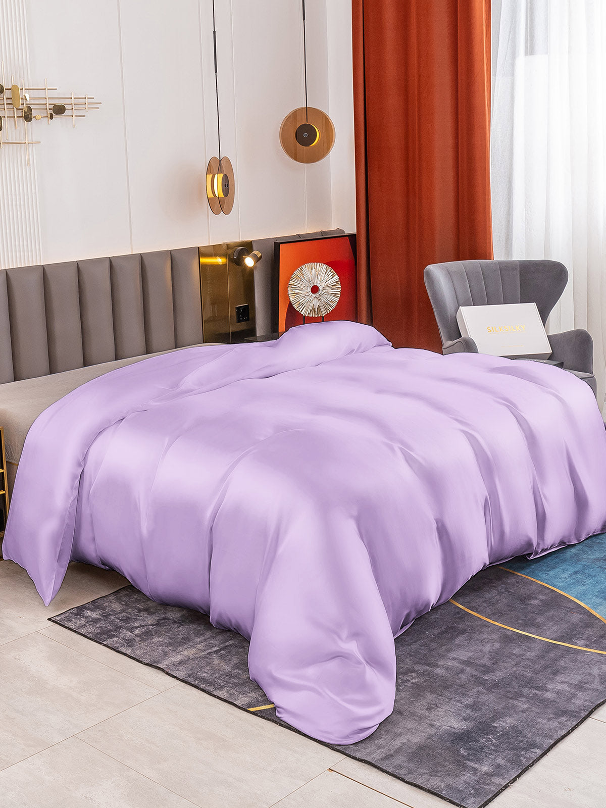 [Lavendel] SilkSilky-NO 19Momme Duvet Cover 001