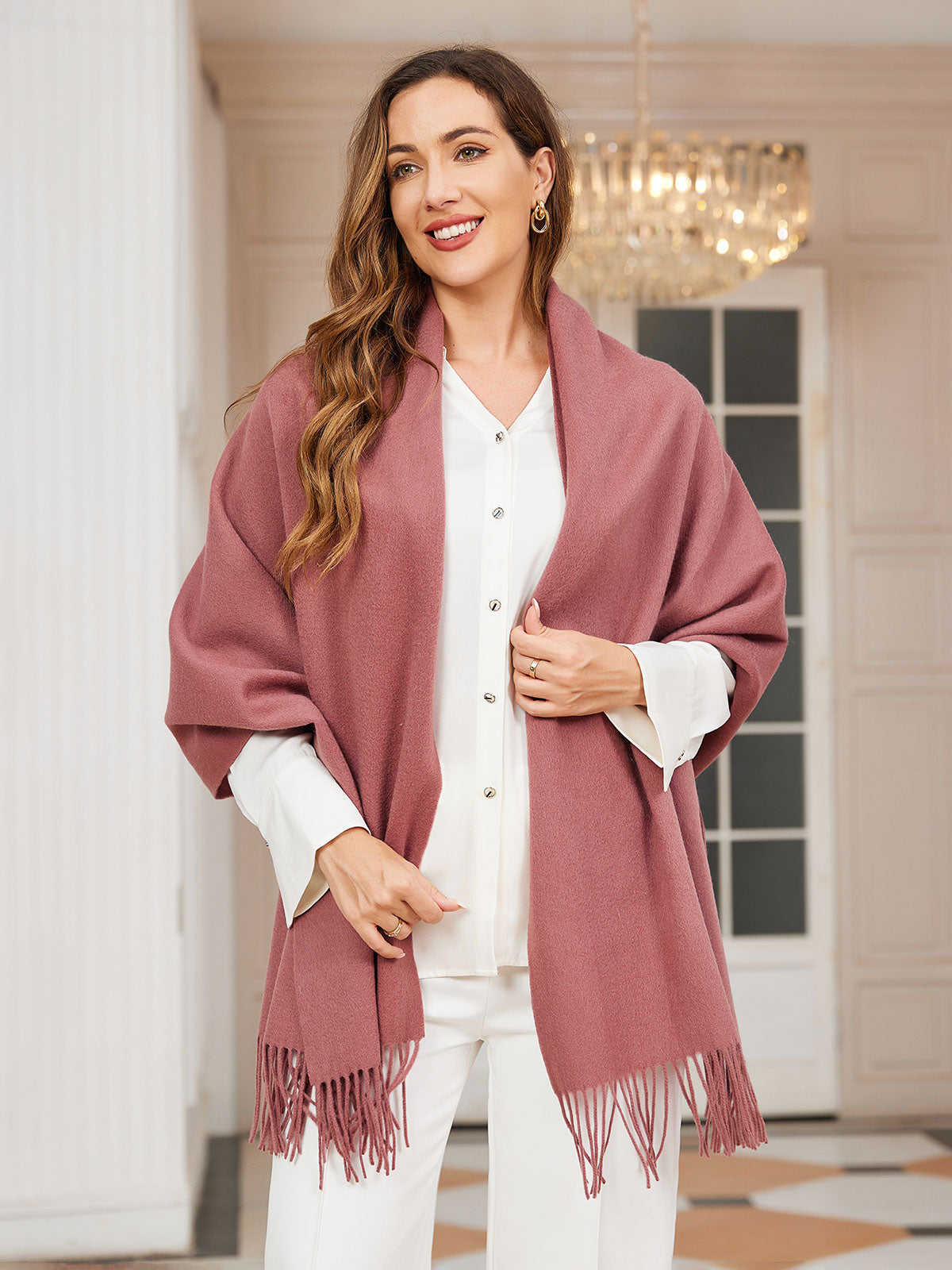 [Blek Mauve] SilkSilky-NO Ull Scarf 003