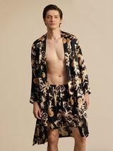 [Svart Drage] SilkSilky-NO Long Sleeve Pyjamas for menn 001
