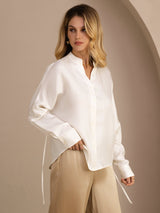 [Hvit] SilkSilky-NO Long Sleeve Blouse 003
