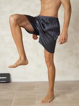[Marine Ginkgo] SilkSilky-NO Men's Sleep Shorts 004