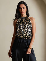 [Leopard] SilkSilky-NO 19Momme Silke Womens T-Shirt 004,