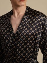 [Svart Kjede] SilkSilky-NO Long Sleeve Mens Robe 006