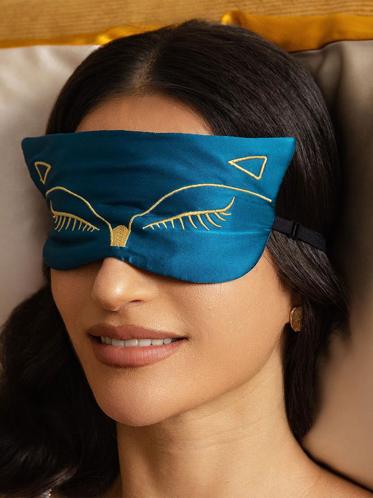 [Blågrønn] SilkSilky-NO Silke Eye Mask 003