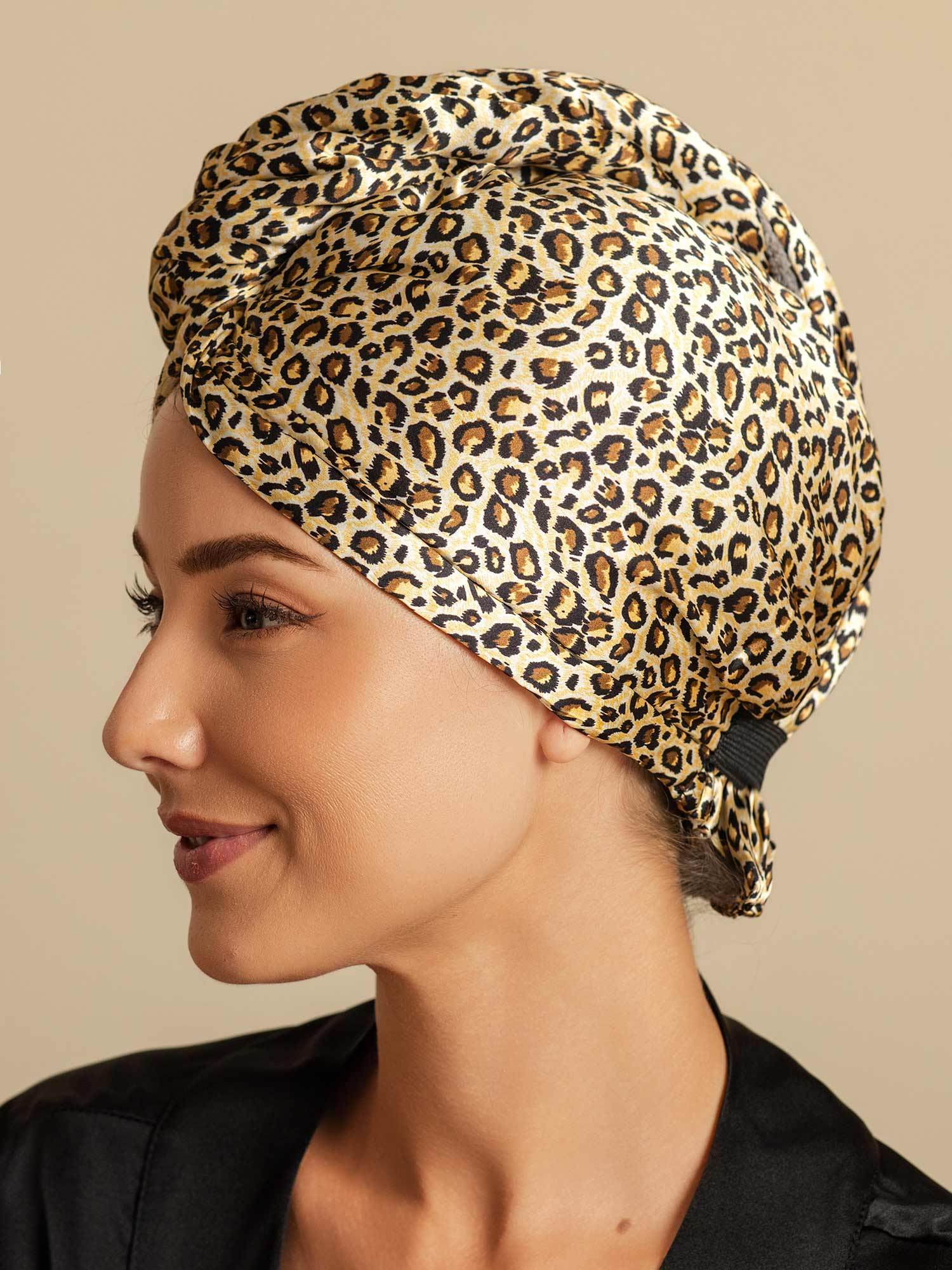 [Leopard] SilkSilky-NO Silke Hair Towel Wrap 005,