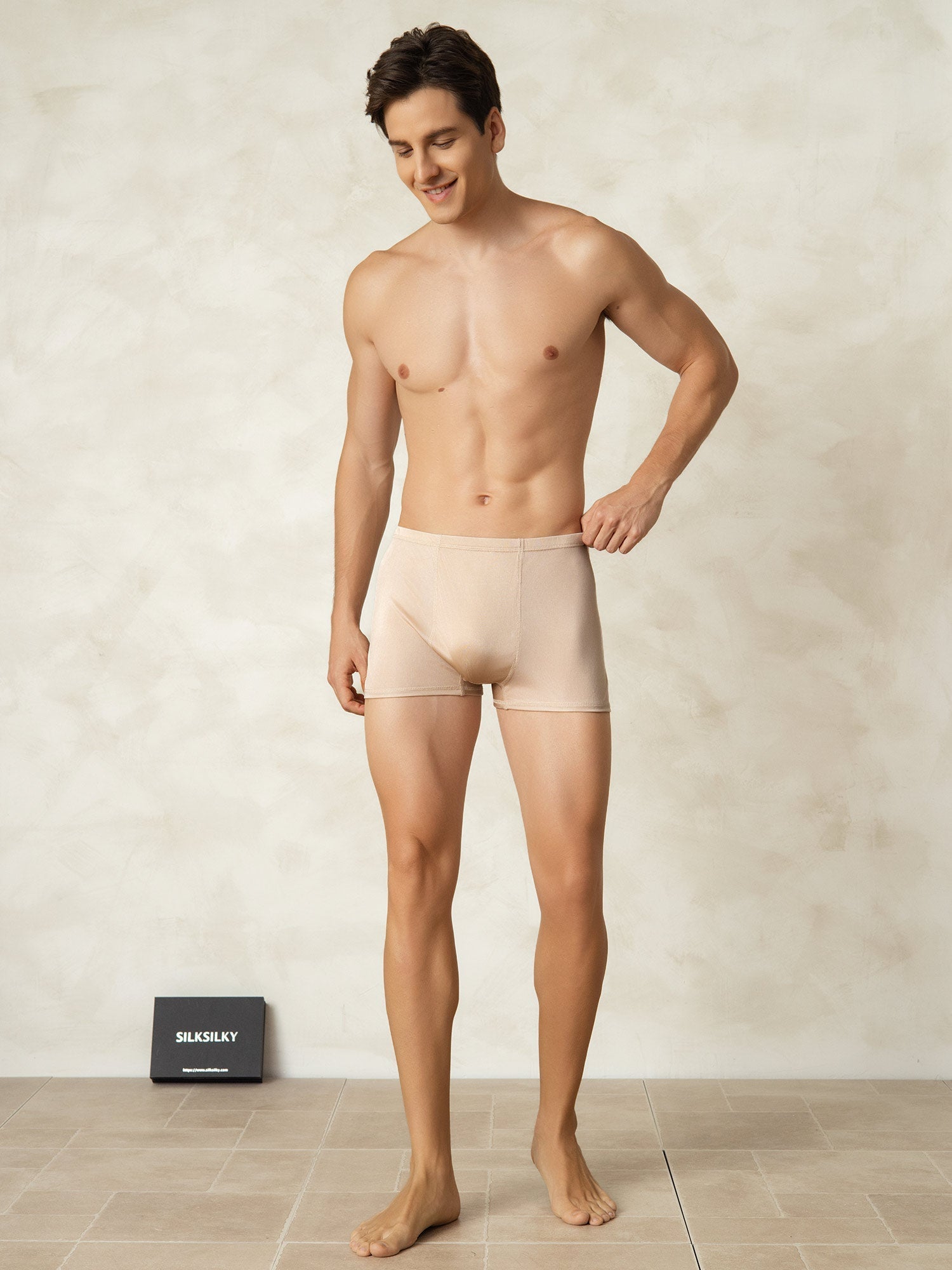 [Beige] SilkSilky-NO Mens Underwear 004