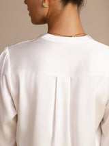 [Hvit] SilkSilky-NO Long Sleeve Wrap Damebluser 005