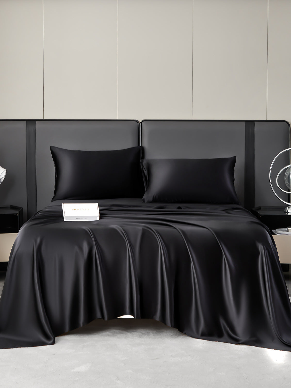 [Svart] SilkSilky-NO 19Momme Bedding Set 007