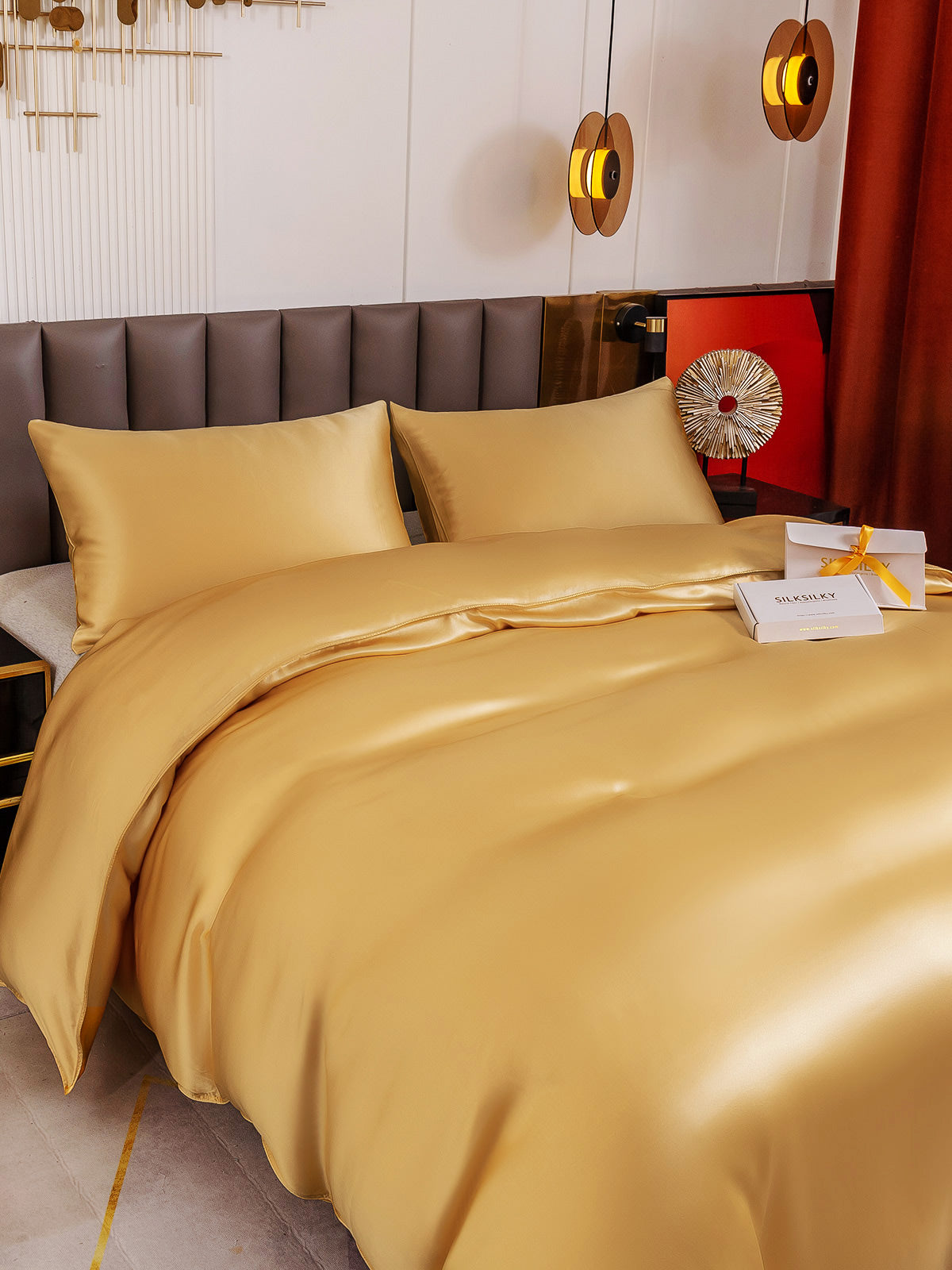 [Champagne] SilkSilky-NO 19Momme Bedding Set 003
