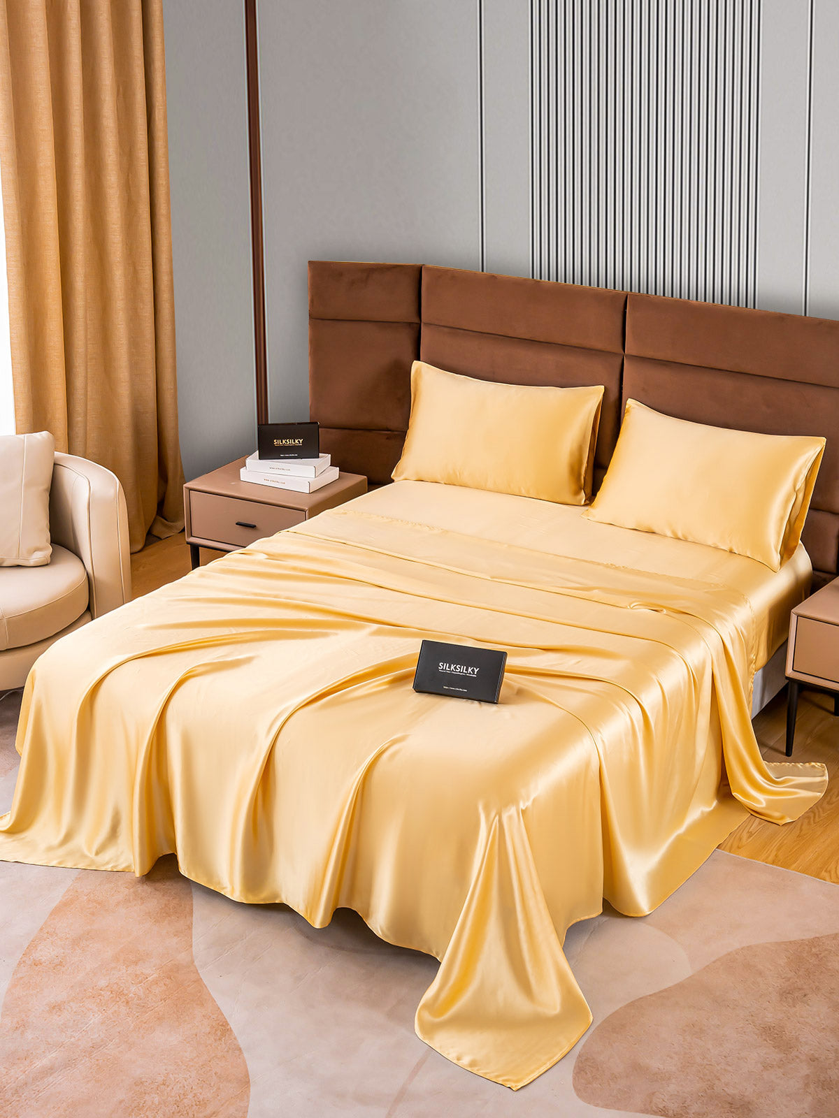 [Champagne] SilkSilky-NO 22Momme Bedding Set 006