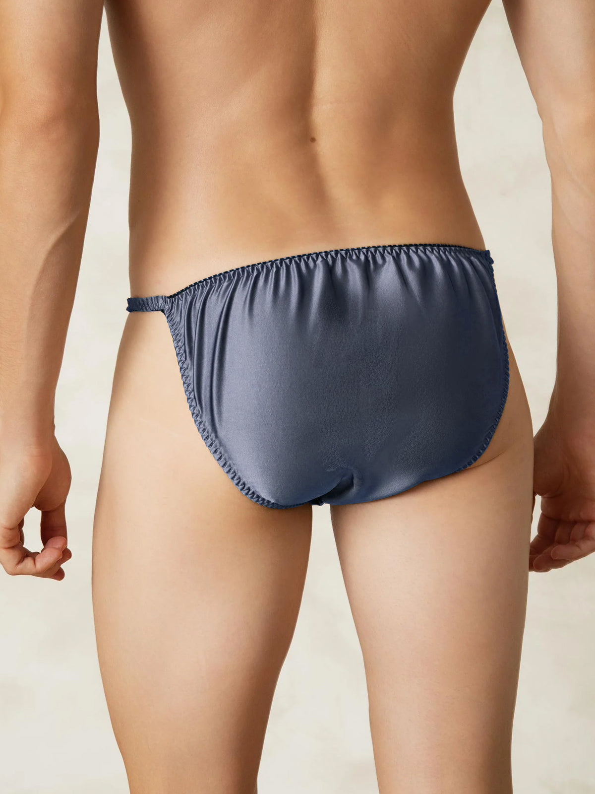 [Gråblå] SilkSilky-NO Silke Mens Underwear 002