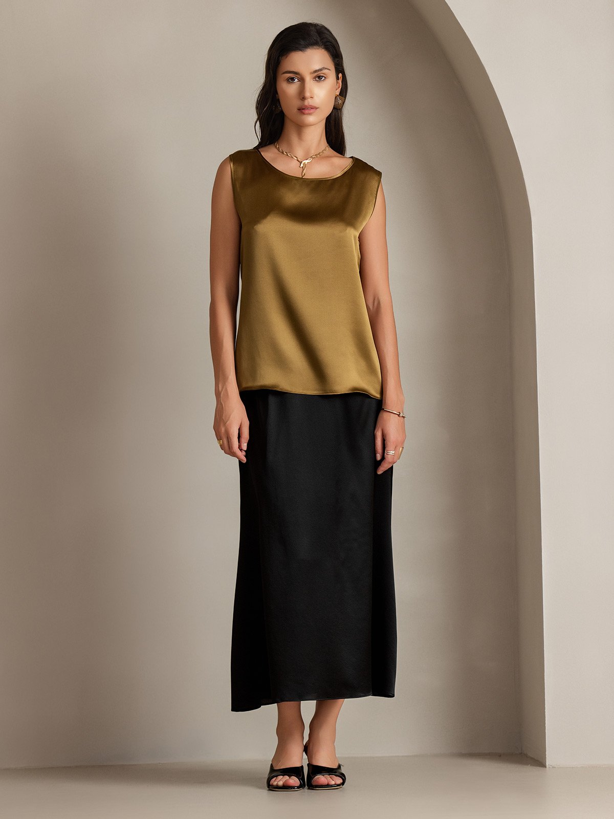 [Brun] SilkSilky-NO 19Momme Silke Camisoles 005