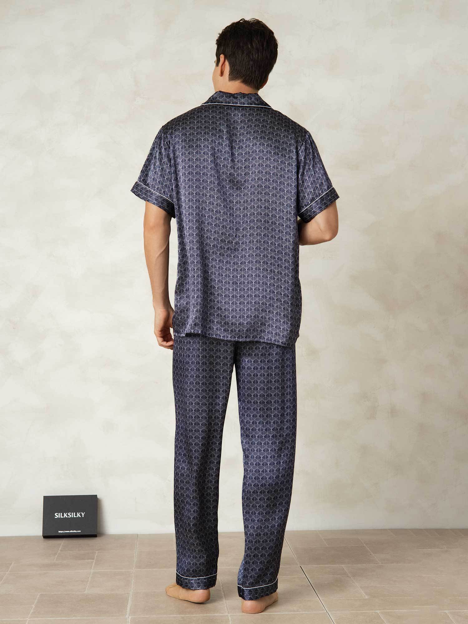 [MarineGinkgo] SilkSilky-NO Silke Lapel Collar Pyjamas for menn 002