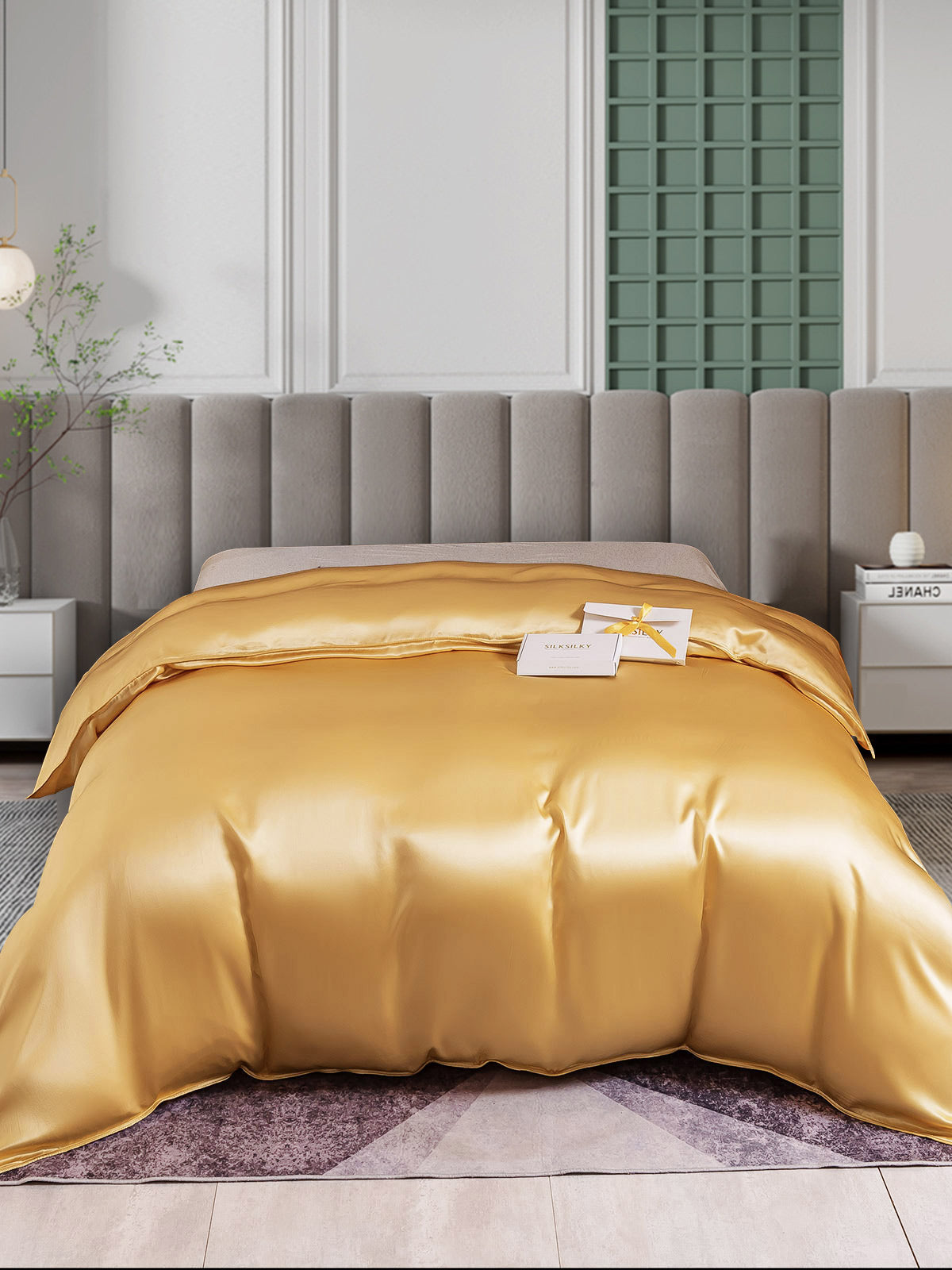 [Champagne] SilkSilky-NO 25Momme Duvet Cover 001