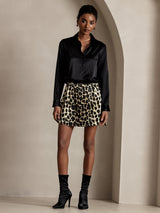 [Svart] SilkSilky-NO Long Sleeve Lapel Collar Skjorte for Kvinner 007
